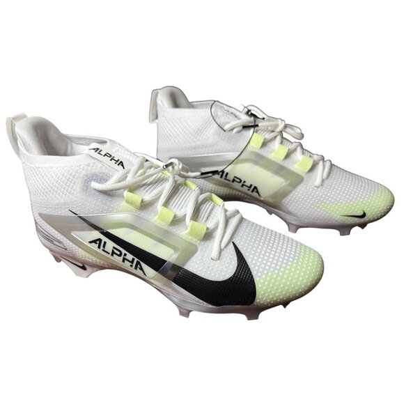 Nike Alpha Menace 4 Elite Football Cleats Men's 11D White & Neon Green NWOB - Picture 1 of 12